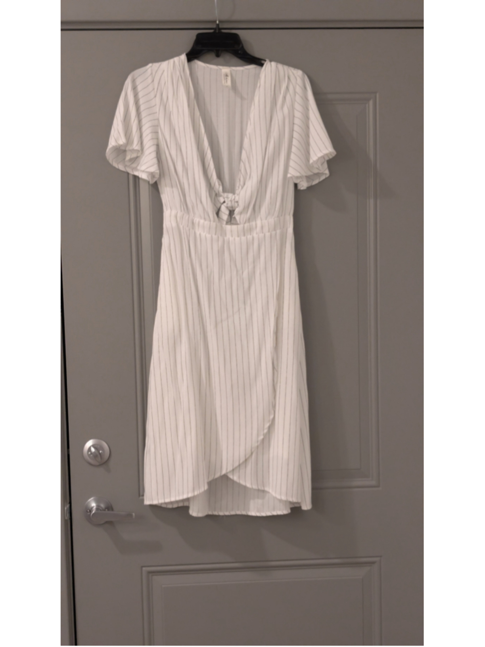 Women's Mahina White and Black Striped Midi Dress Size S